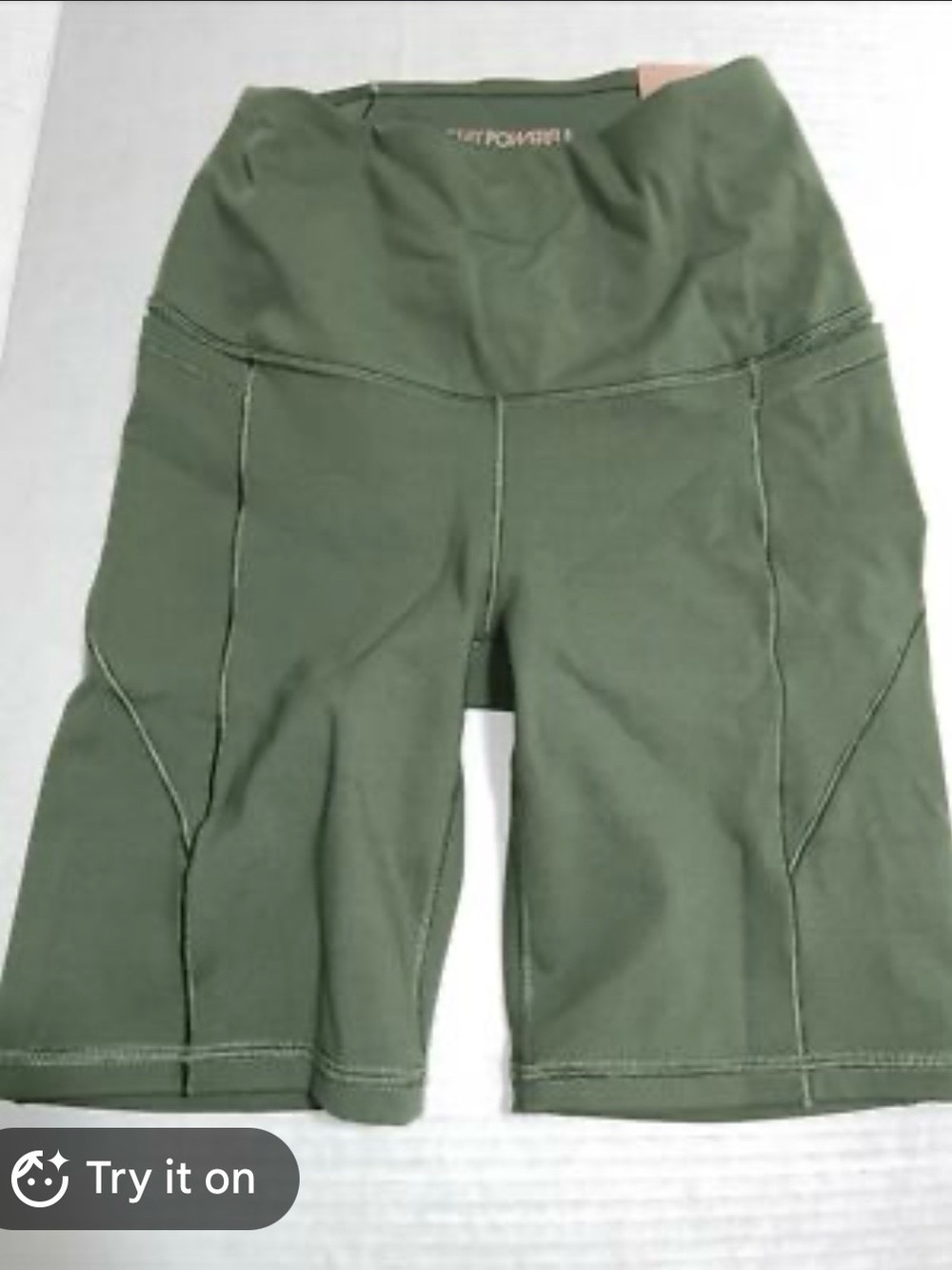 CALIA by Carrie Underwood Olive Green High-Waist Bike Shorts